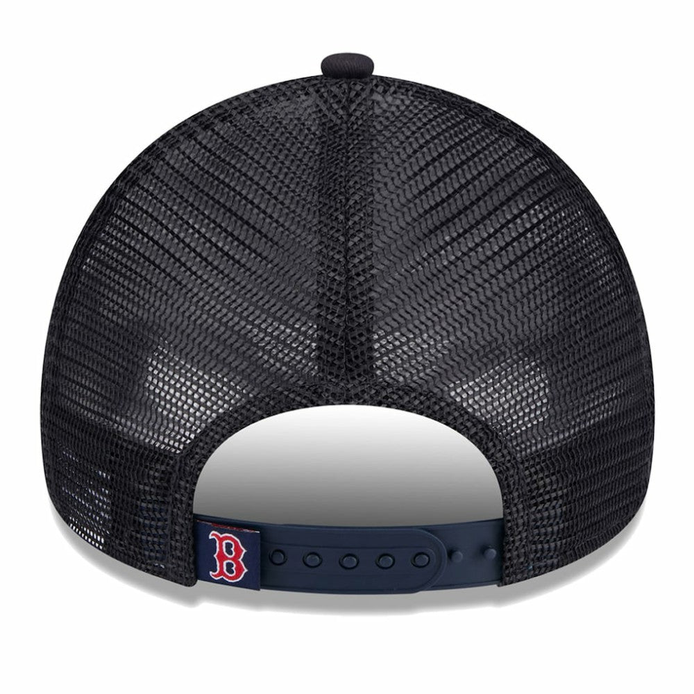 White/Navy Boston Red Sox New Era Women's Throwback Team Foam Front A-Frame Trucker 9FORTY Adjustable Hat