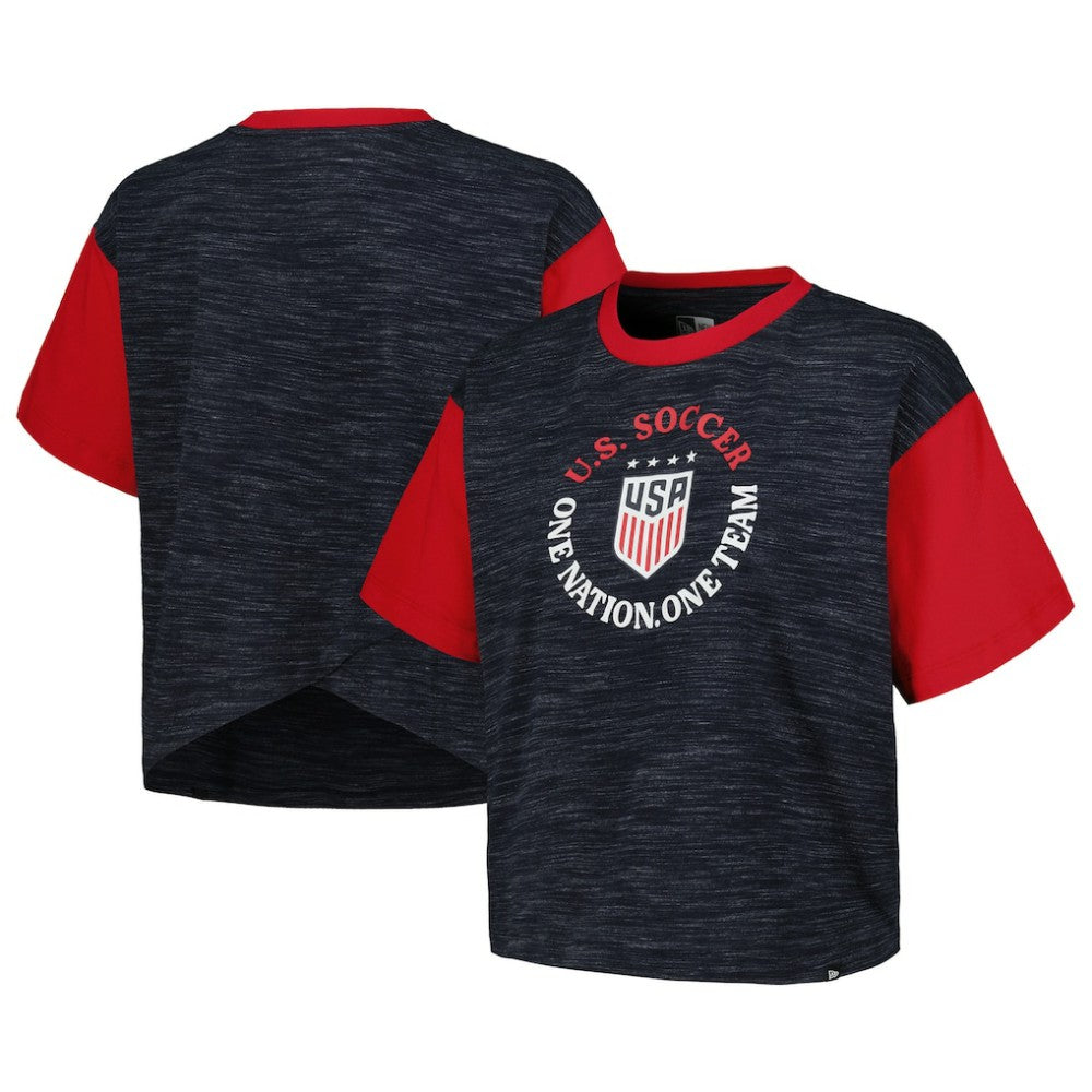 USWNT 5th & Ocean by New Era Women's Athletic Cross Back Cropped T-Shirt