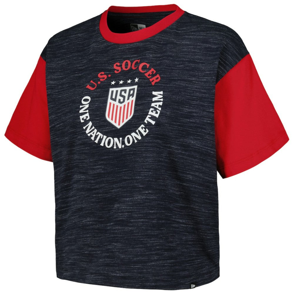USWNT 5th & Ocean by New Era Women's Athletic Cross Back Cropped T-Shirt