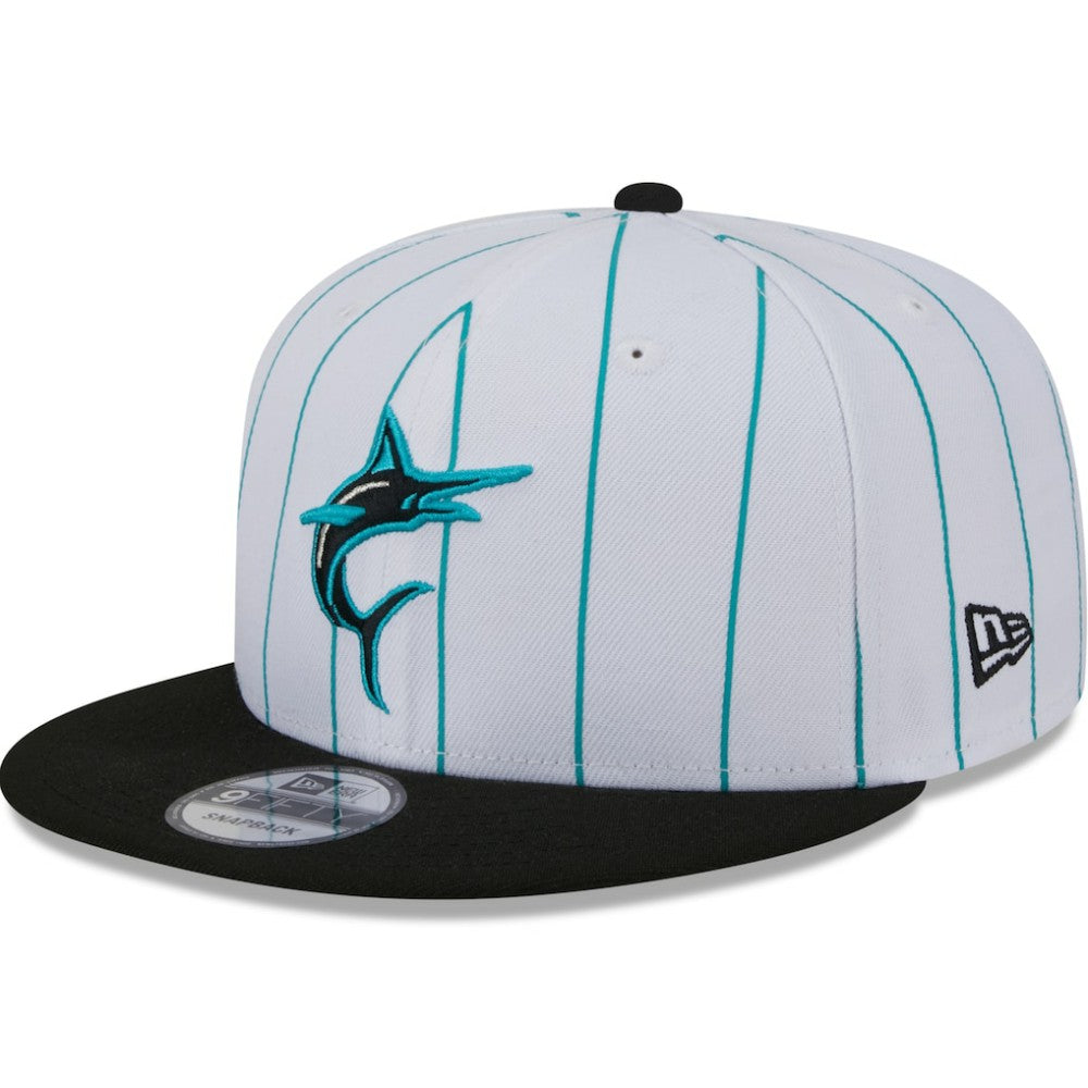White Miami Marlins New Era 2024 Batting Practice 9FIFTY Snapback Hat