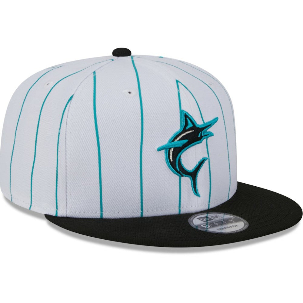 White Miami Marlins New Era 2024 Batting Practice 9FIFTY Snapback Hat
