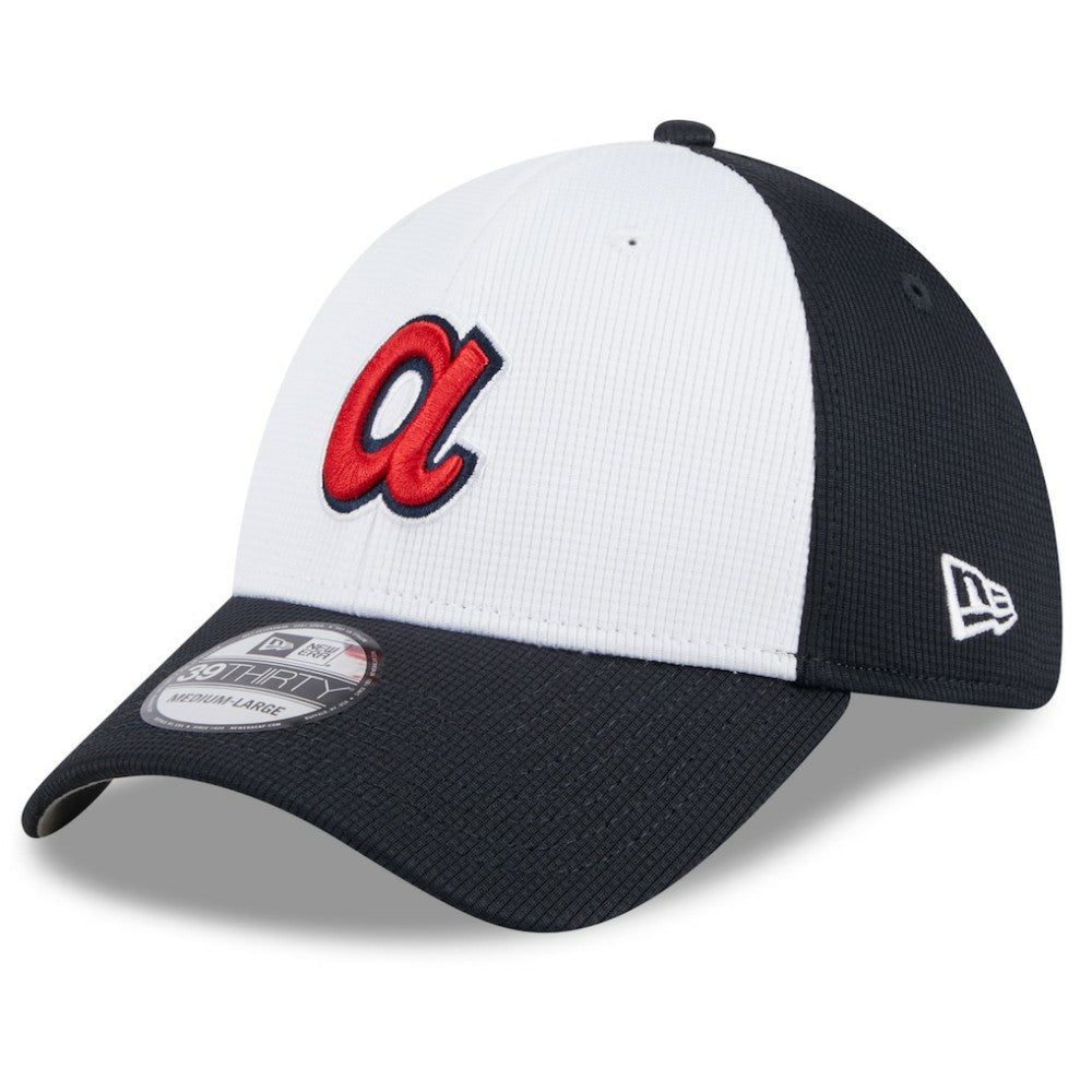 White Atlanta Braves New Era 2025 Batting Practice 39THIRTY Flex Hat