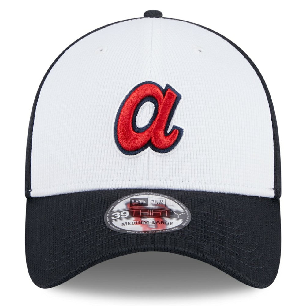 White Atlanta Braves New Era 2025 Batting Practice 39THIRTY Flex Hat