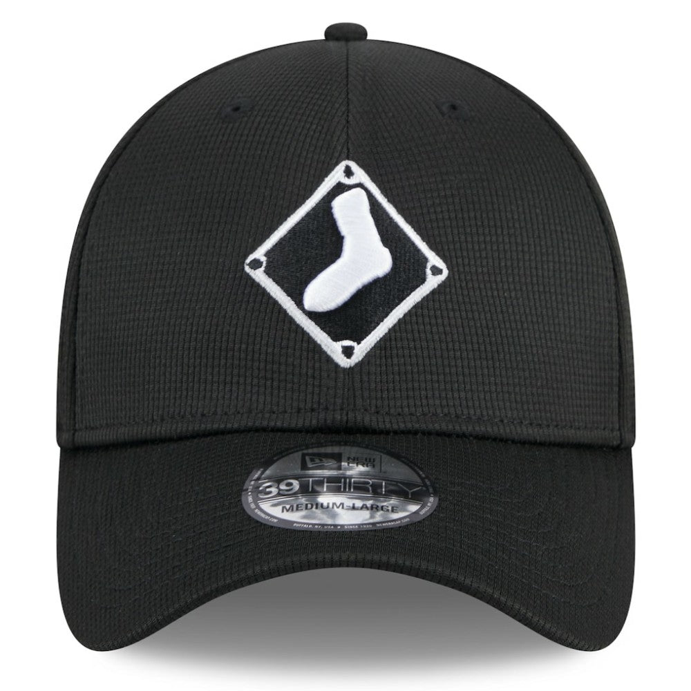 Black Chicago White Sox New Era 2025 Batting Practice 39THIRTY Flex Hat