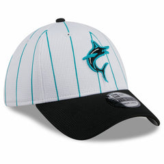 White Miami Marlins New Era 2025 Batting Practice 39THIRTY Flex Hat