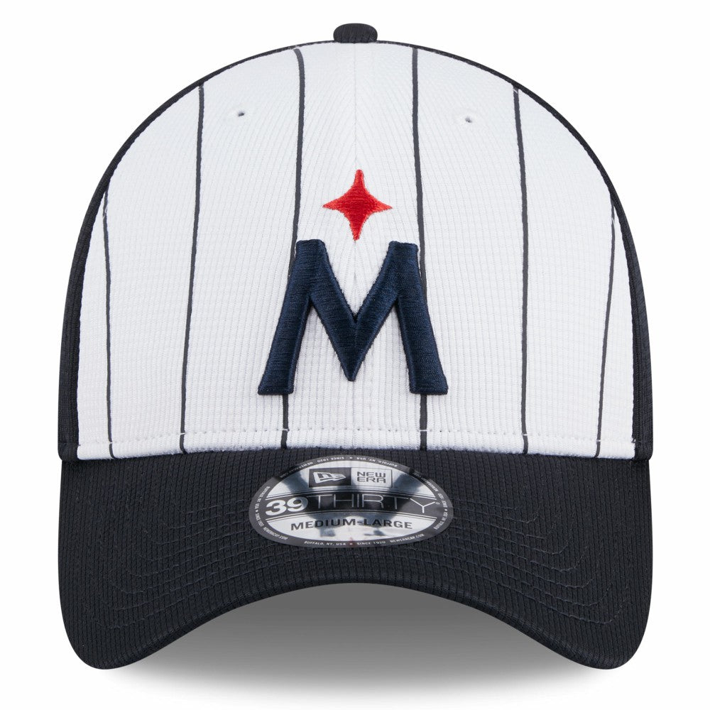 White Minnesota Twins New Era 2025 Batting Practice 39THIRTY Flex Hat