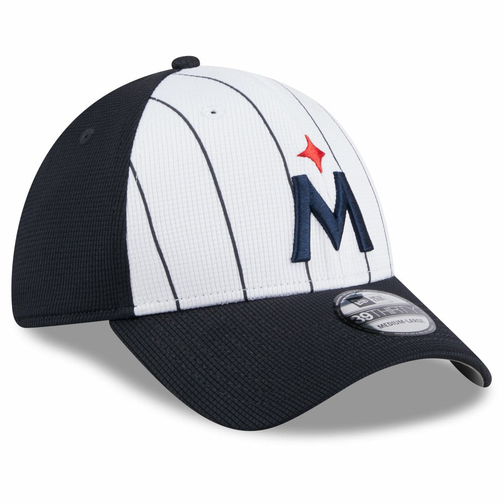 White Minnesota Twins New Era 2025 Batting Practice 39THIRTY Flex Hat