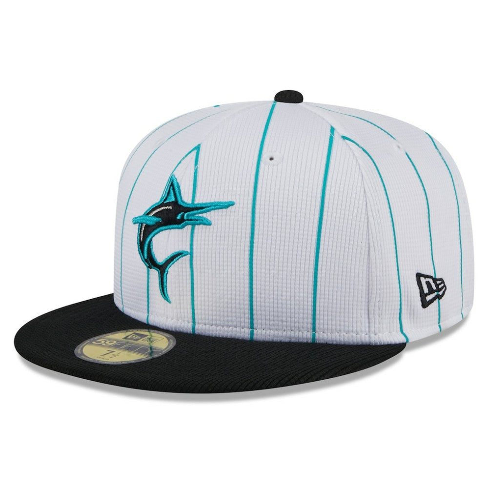 White Miami Marlins New Era 2025 Batting Practice 59FIFTY Fitted Hat