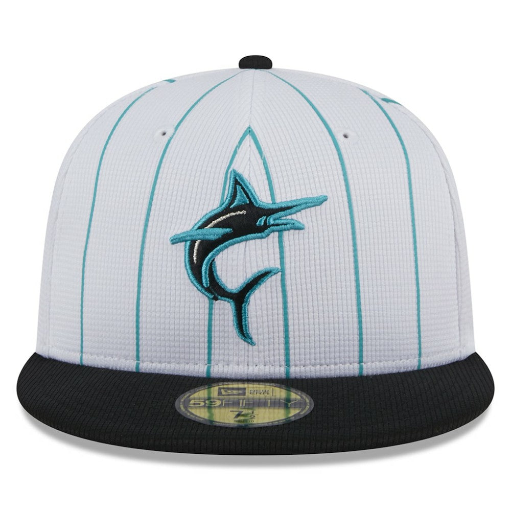 White Miami Marlins New Era 2025 Batting Practice 59FIFTY Fitted Hat