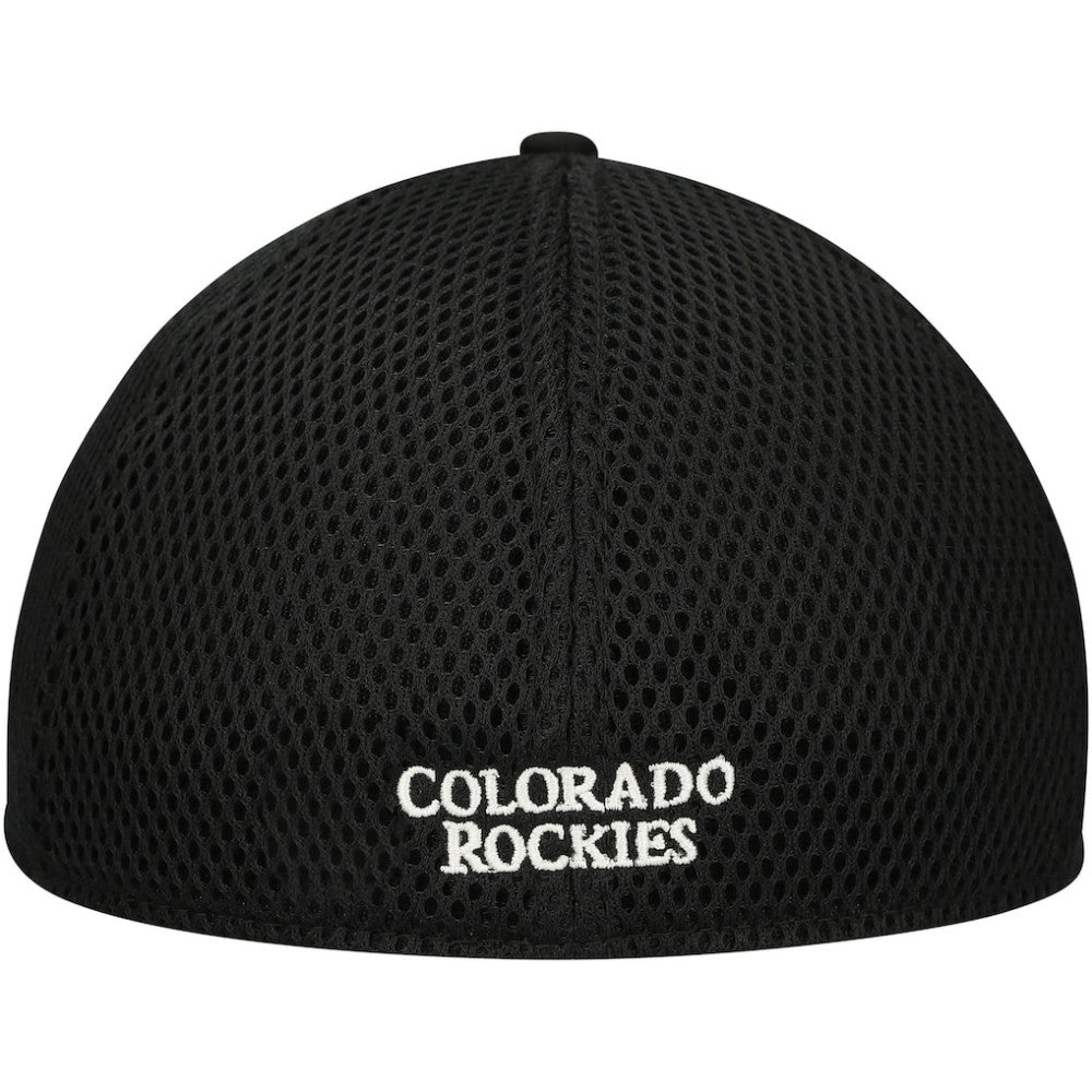 Black/White Colorado Rockies New Era Neo 39THIRTY Flex Hat