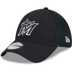 Black/White Miami Marlins New Era Neo 39THIRTY Flex Hat