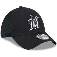 Black/White Miami Marlins New Era Neo 39THIRTY Flex Hat