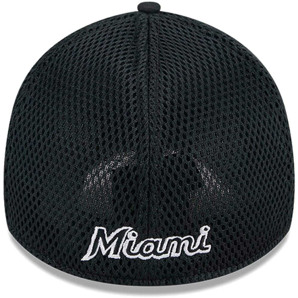 Black/White Miami Marlins New Era Neo 39THIRTY Flex Hat
