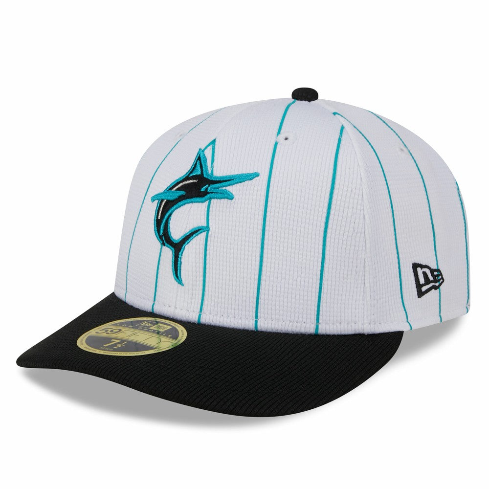 White Miami Marlins New Era 2025 Batting Practice Low Profile 59FIFTY Fitted Hat
