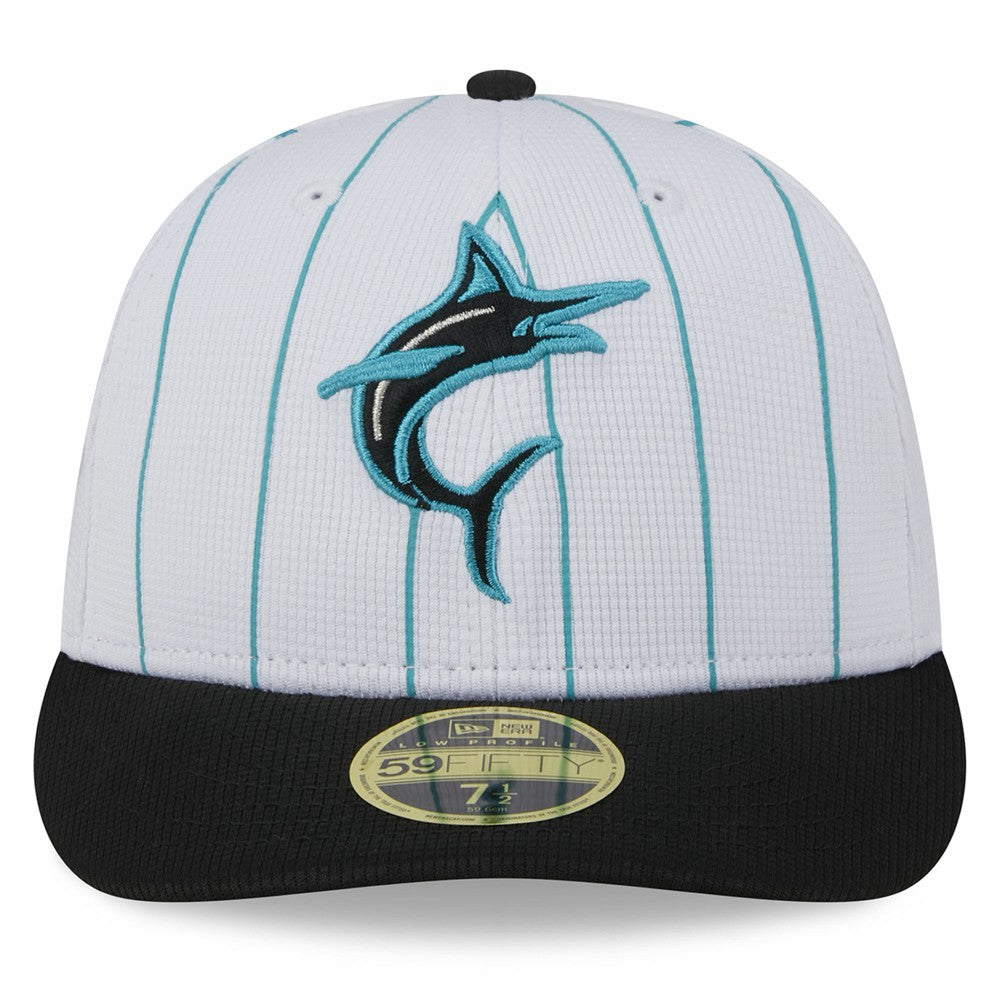 White Miami Marlins New Era 2025 Batting Practice Low Profile 59FIFTY Fitted Hat