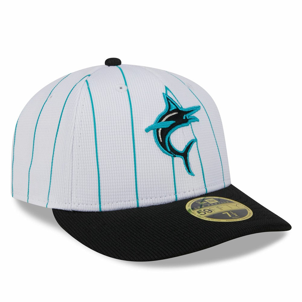 White Miami Marlins New Era 2025 Batting Practice Low Profile 59FIFTY Fitted Hat
