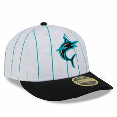 White Miami Marlins New Era 2025 Batting Practice Low Profile 59FIFTY Fitted Hat