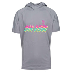 Gray San Diego Padres Levelwear City Connect Phase Core Logo Short Sleeve Hoodie