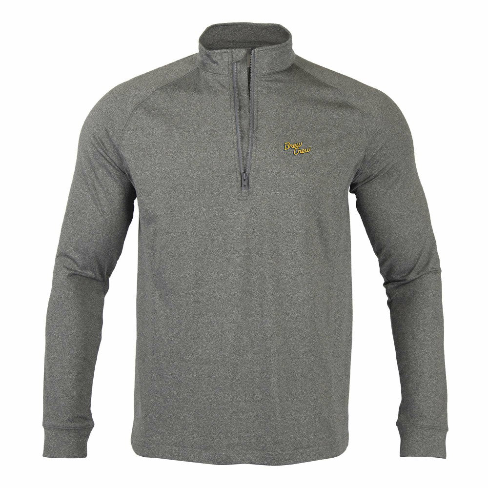 Heather Charcoal Milwaukee Brewers Levelwear City Connect Calibre Insignia Core Quarter-Zip Pullover Top