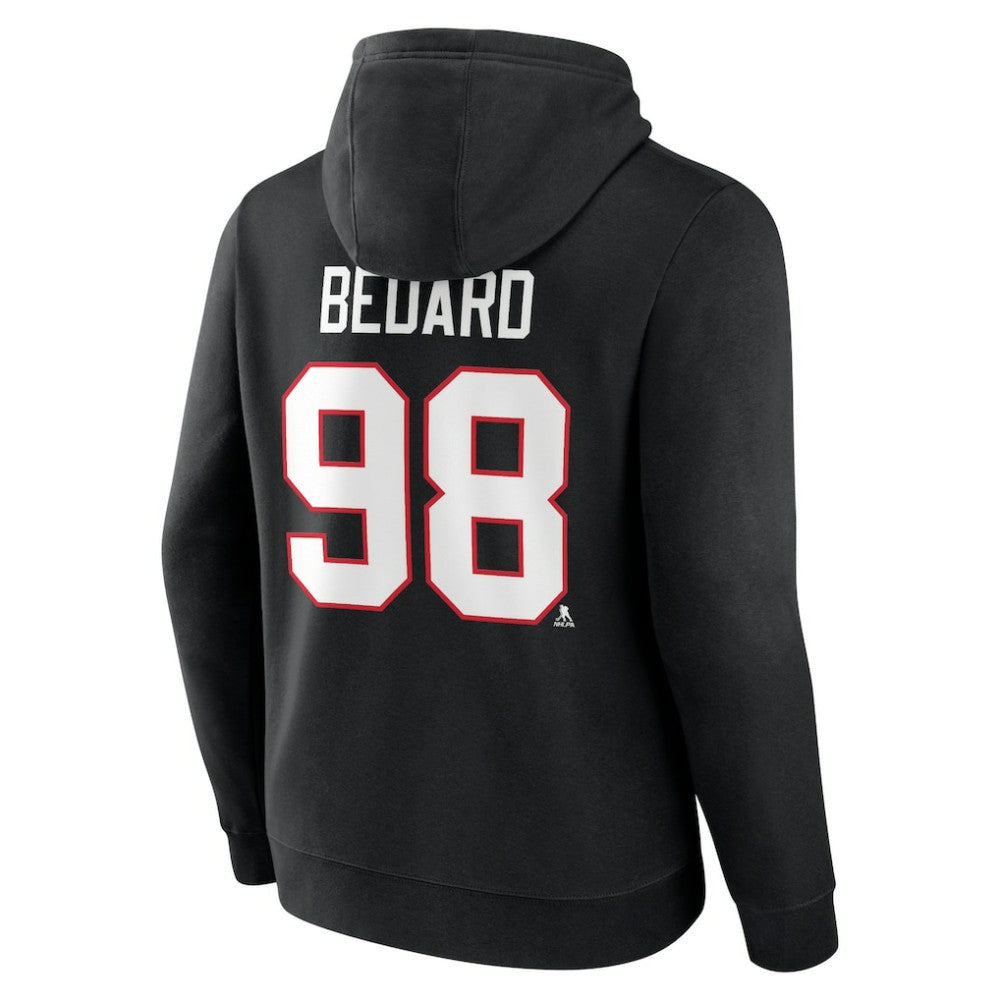 NHL Connor Bedard Chicago Blackhawks Fanatics Authentic Stack Name & Number Tri-Blend Pullover Hoodie