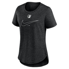 Charcoal Baltimore Orioles Nike Women's Big Swoosh Tri-Blend Scoop Neck T-Shirt