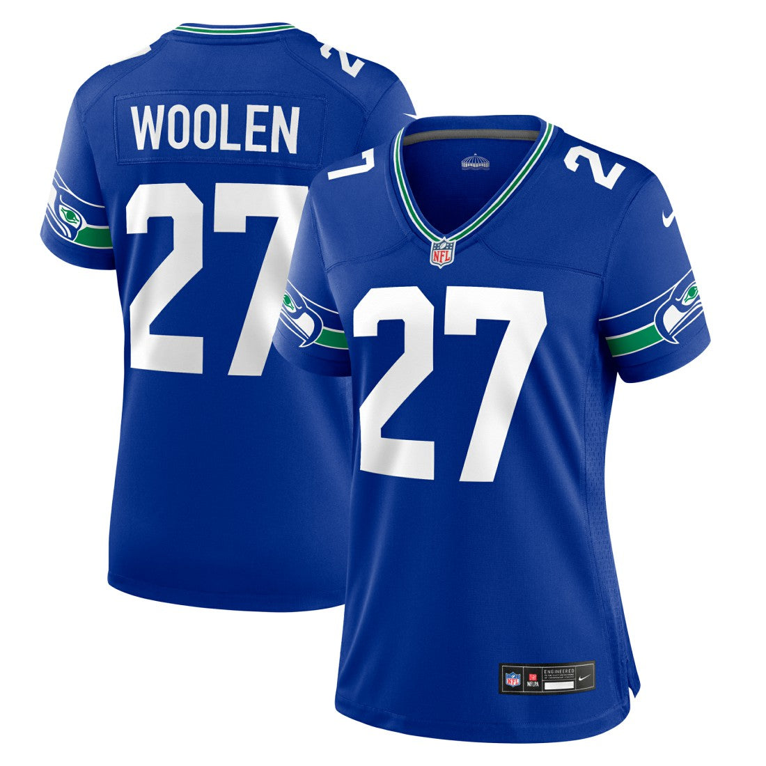 Tariq Woolen  Women's Throwback Player Game Jersey - Seattle Seahawks Jerseys