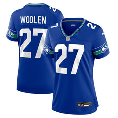 Tariq Woolen  Women's Throwback Player Game Jersey - Seattle Seahawks Jerseys