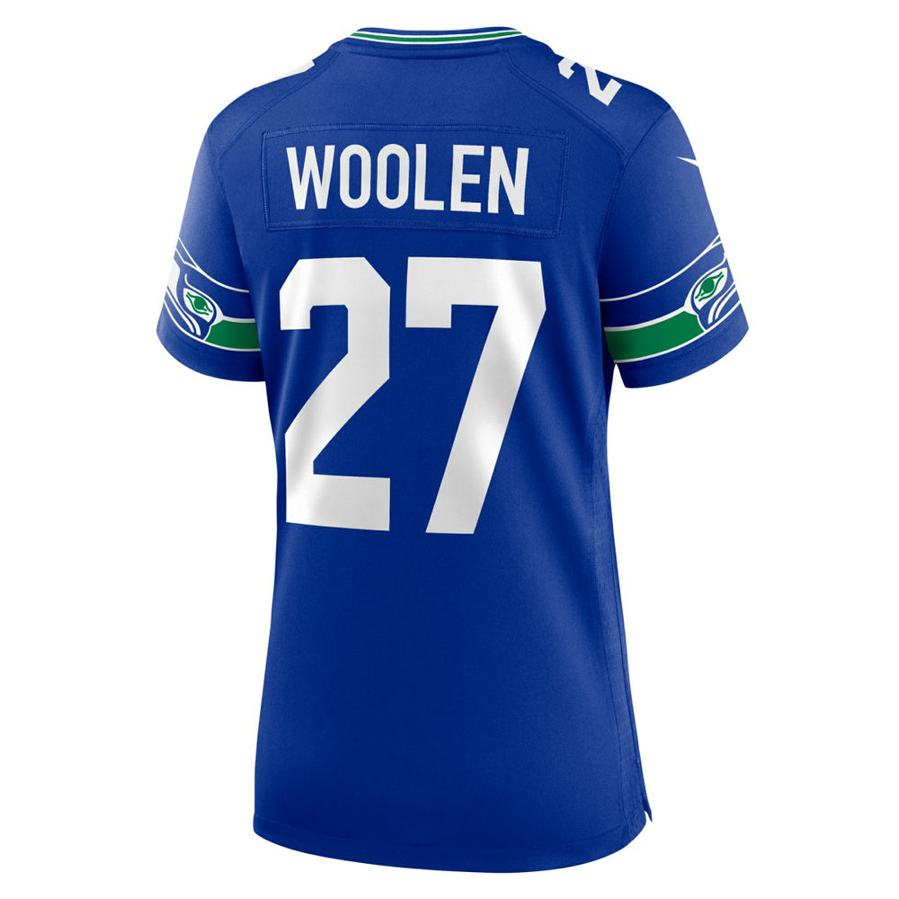 Tariq Woolen  Women's Throwback Player Game Jersey - Seattle Seahawks Jerseys