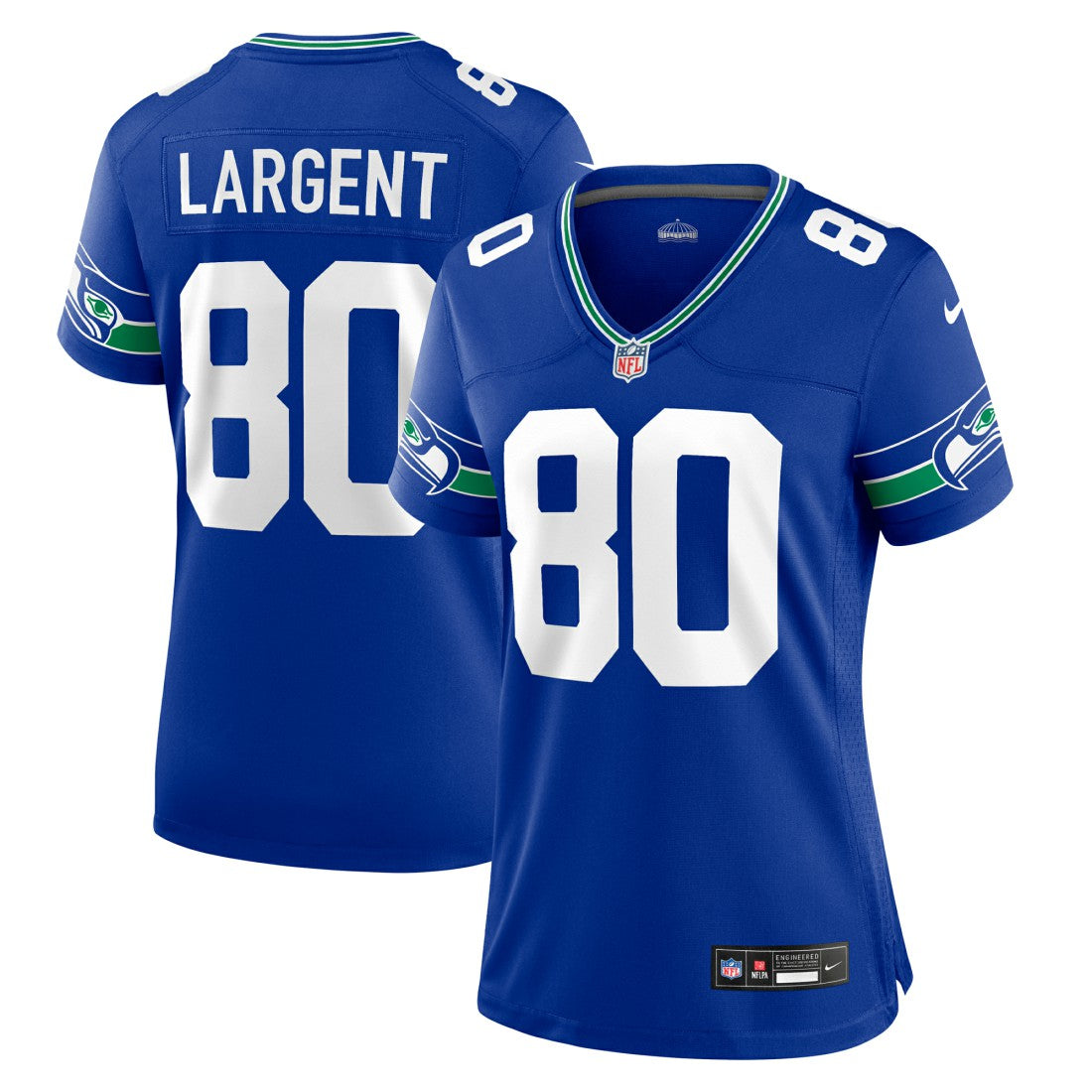 Steve Largent  Women's Throwback Retired Player Game Jersey - Seattle Seahawks Jerseys