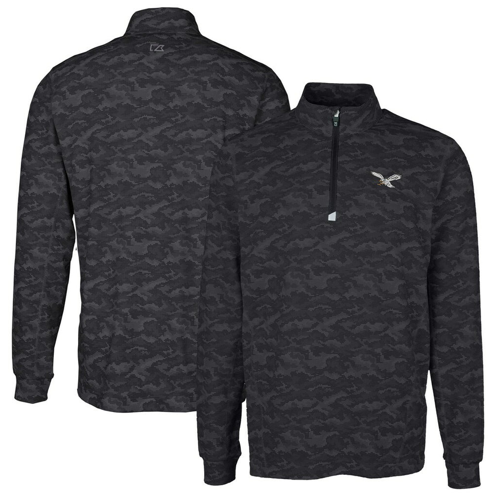Cutter & Buck Traverse Camo Print Stretch Quarter-Zip Pullover - Philadelphia Eagles Pullover