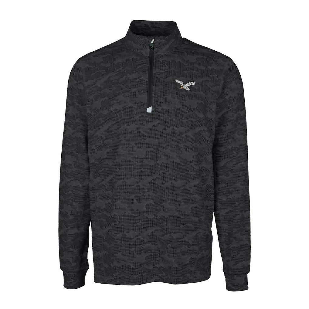 Cutter & Buck Traverse Camo Print Stretch Quarter-Zip Pullover - Philadelphia Eagles Pullover