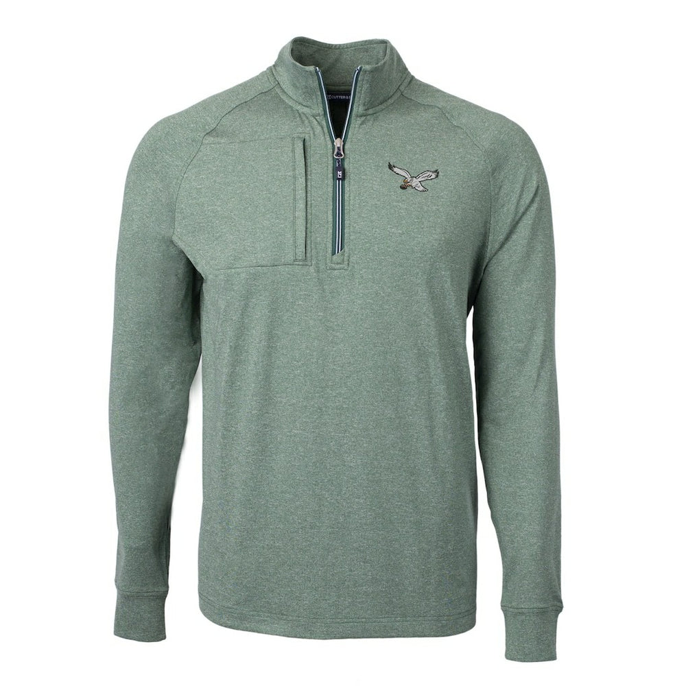 Cutter & Buck Adapt Eco Knit Heathered Recycled Quarter-Zip Pullover - Philadelphia Eagles Pullover