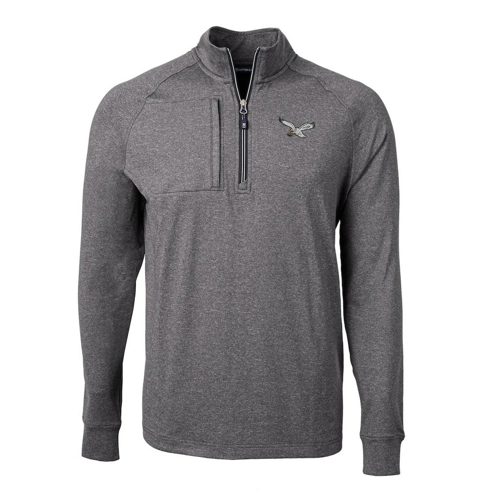 Cutter & Buck Adapt Eco Knit Heathered Recycled Quarter-Zip Pullover - Philadelphia Eagles Pullover
