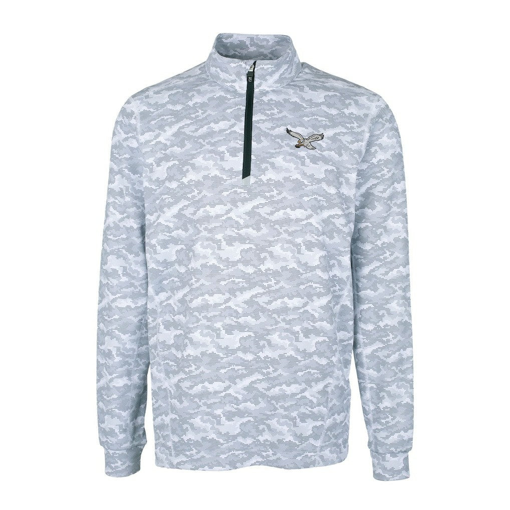 Cutter & Buck Traverse Camo Print Stretch Quarter-Zip Pullover - Philadelphia Eagles Pullover