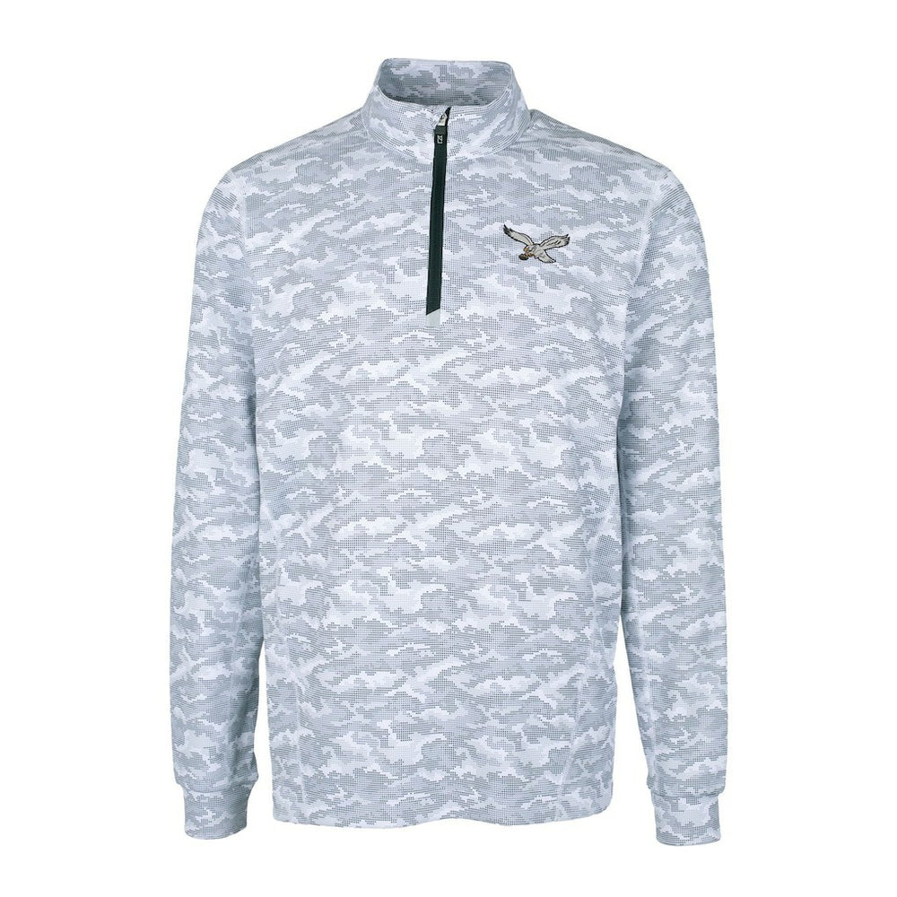Cutter & Buck Traverse Camo Print Stretch Quarter-Zip Pullover - Philadelphia Eagles Pullover
