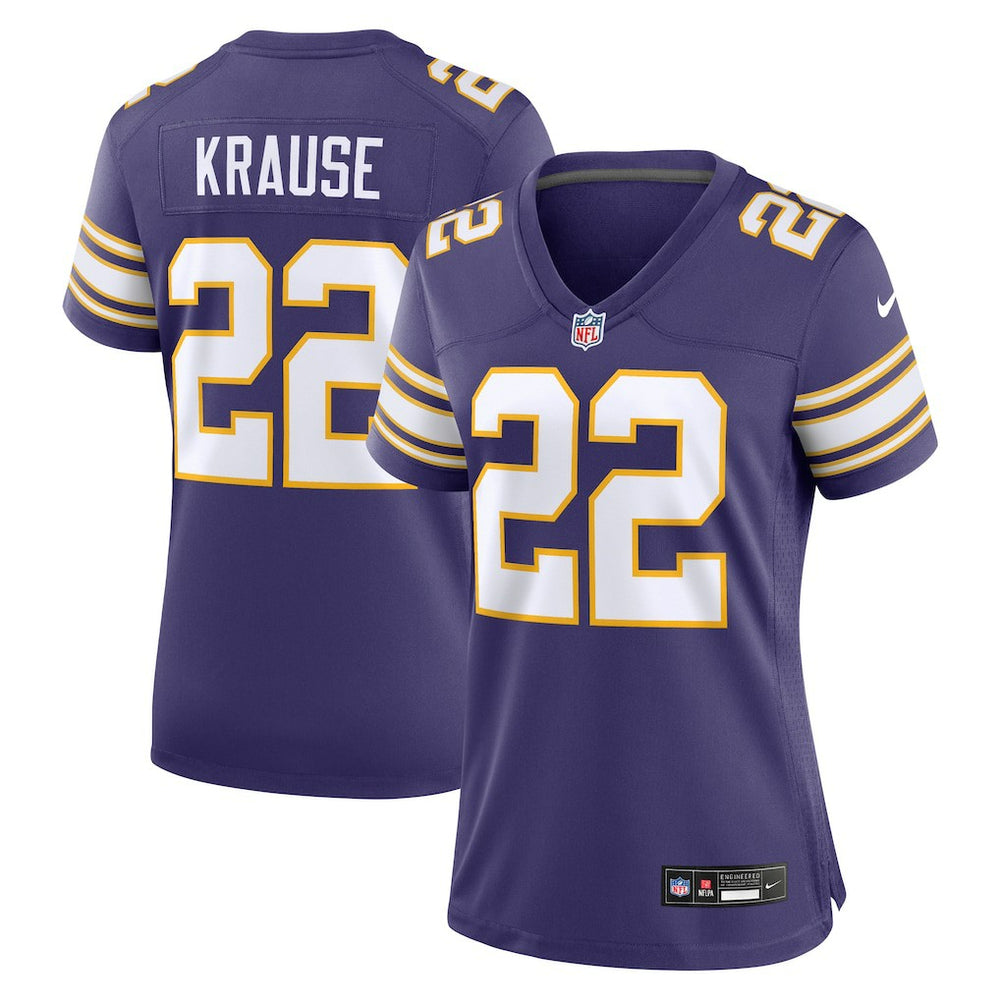 Paul Krause  Women's Classic Retired Player Jersey - Minnesota Vikings Jerseys