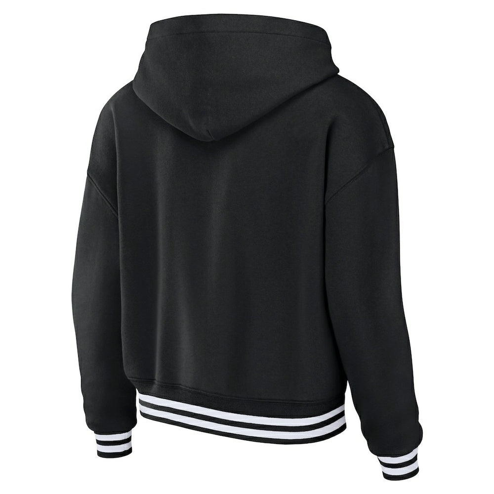 WEAR by Erin Andrews Women's Lace-Up Pullover Hoodie - Las Vegas Raiders Hoodies