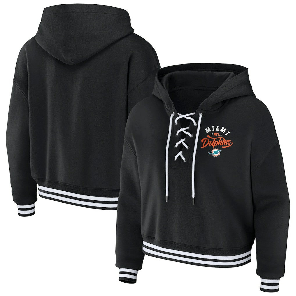 WEAR by Erin Andrews Women's Lace-Up Pullover Hoodie - Miami Dolphins Hoodies