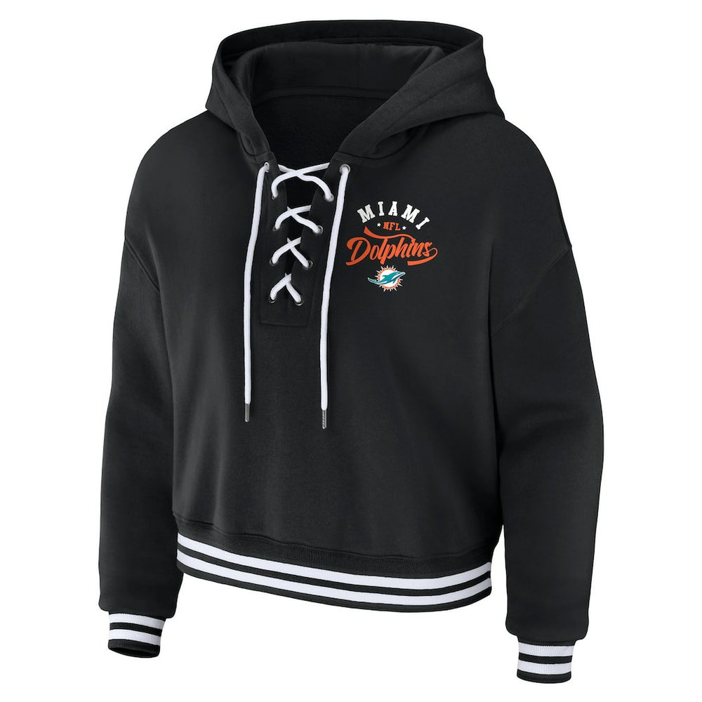WEAR by Erin Andrews Women's Lace-Up Pullover Hoodie - Miami Dolphins Hoodies