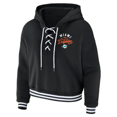 WEAR by Erin Andrews Women's Lace-Up Pullover Hoodie - Miami Dolphins Hoodies