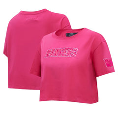 NHL New York Rangers Pro Standard Women's Triple Pink Cropped Boxy T-Shirt