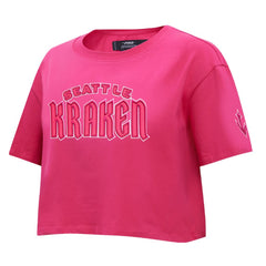 NHL Seattle Kraken Pro Standard Women's Triple Pink Cropped Boxy T-Shirt