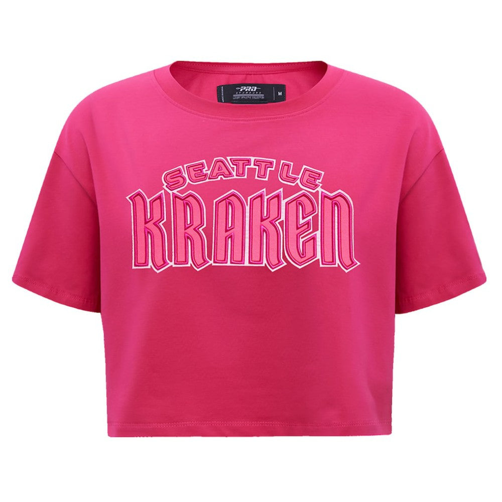 NHL Seattle Kraken Pro Standard Women's Triple Pink Cropped Boxy T-Shirt