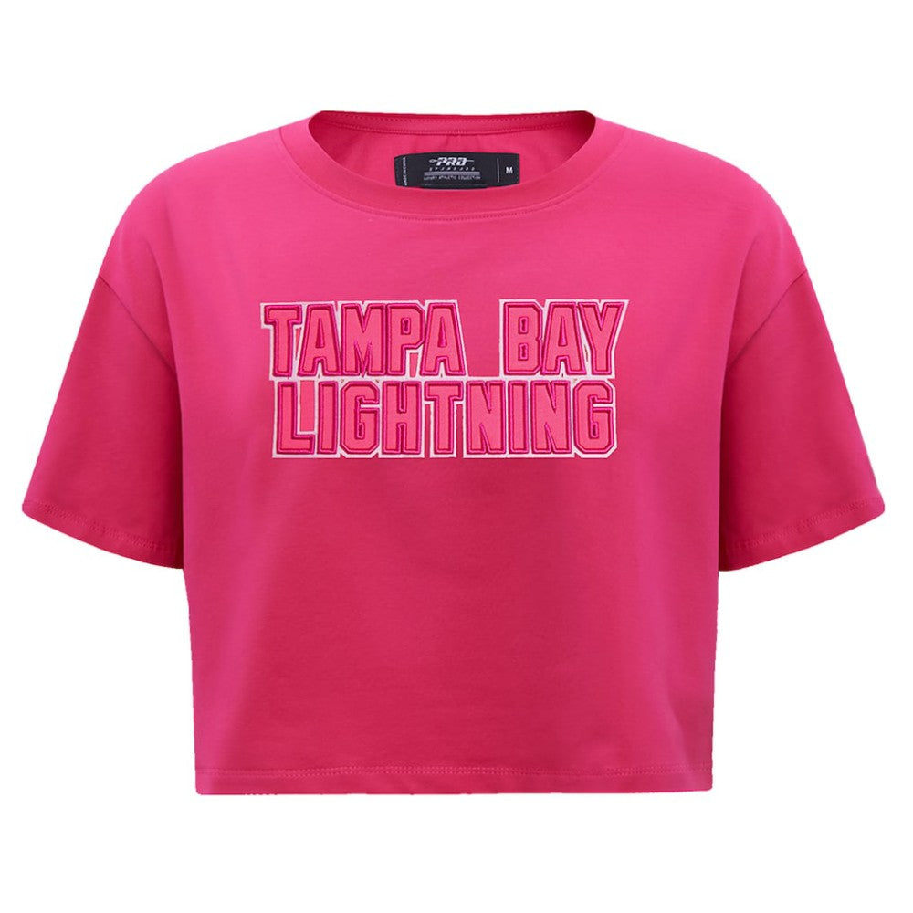 NHL Tampa Bay Lightning Pro Standard Women's Triple Pink Cropped Boxy T-Shirt