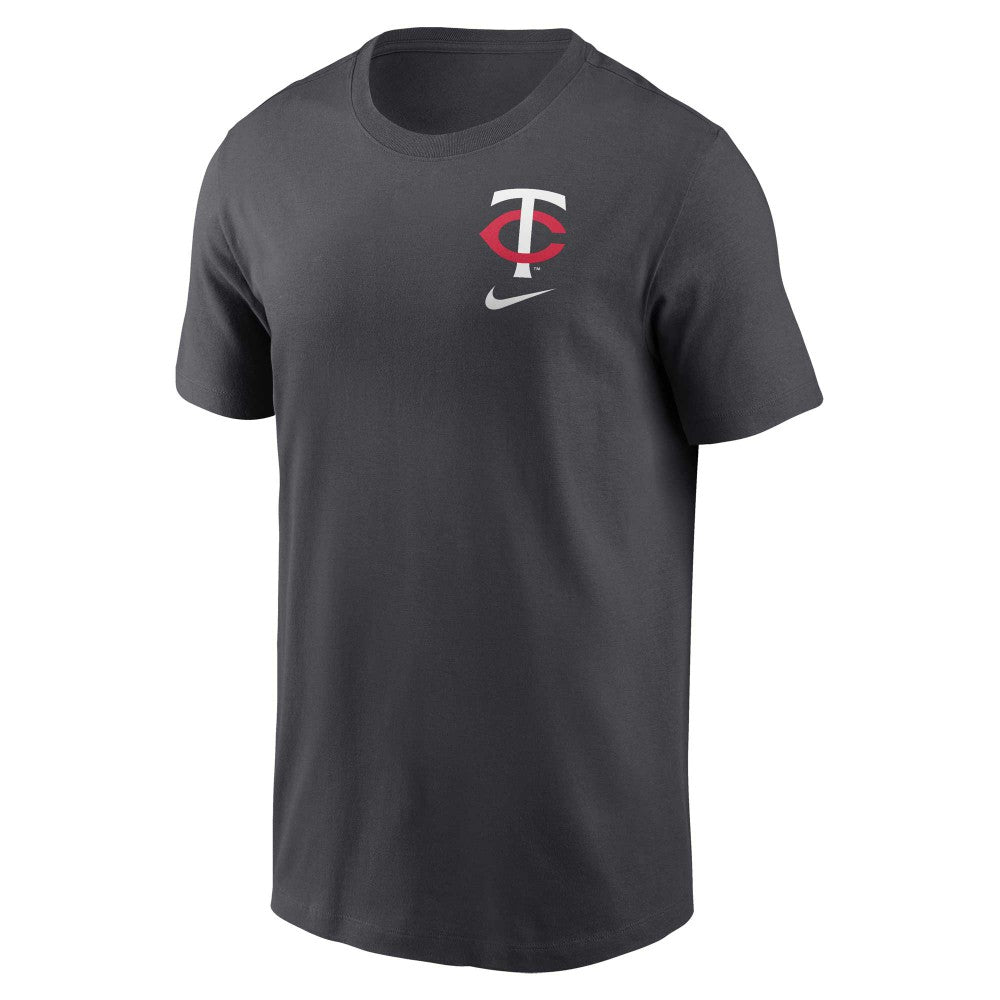 Charcoal Minnesota Twins Nike Logo Sketch Bar T-Shirt