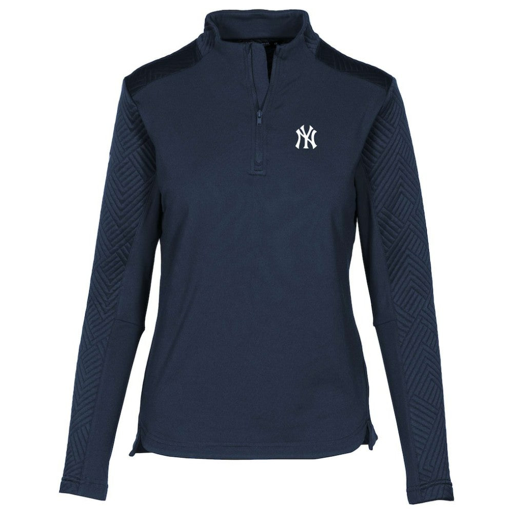 Navy New York Yankees Levelwear Women's Daybreak Insignia 2.0 Quarter-Zip Pullover Top