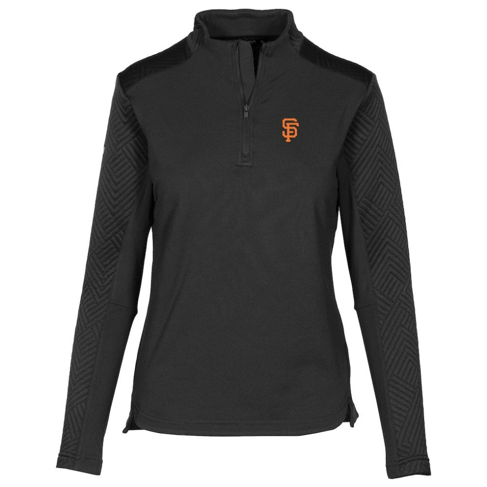 Black San Francisco Giants Levelwear Women's Daybreak Insignia 2.0 Quarter-Zip Pullover Top