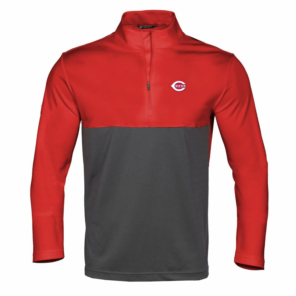 Red/Charcoal Cincinnati Reds Levelwear Pursue Insignia 2.0 Quarter-Zip Pullover Top