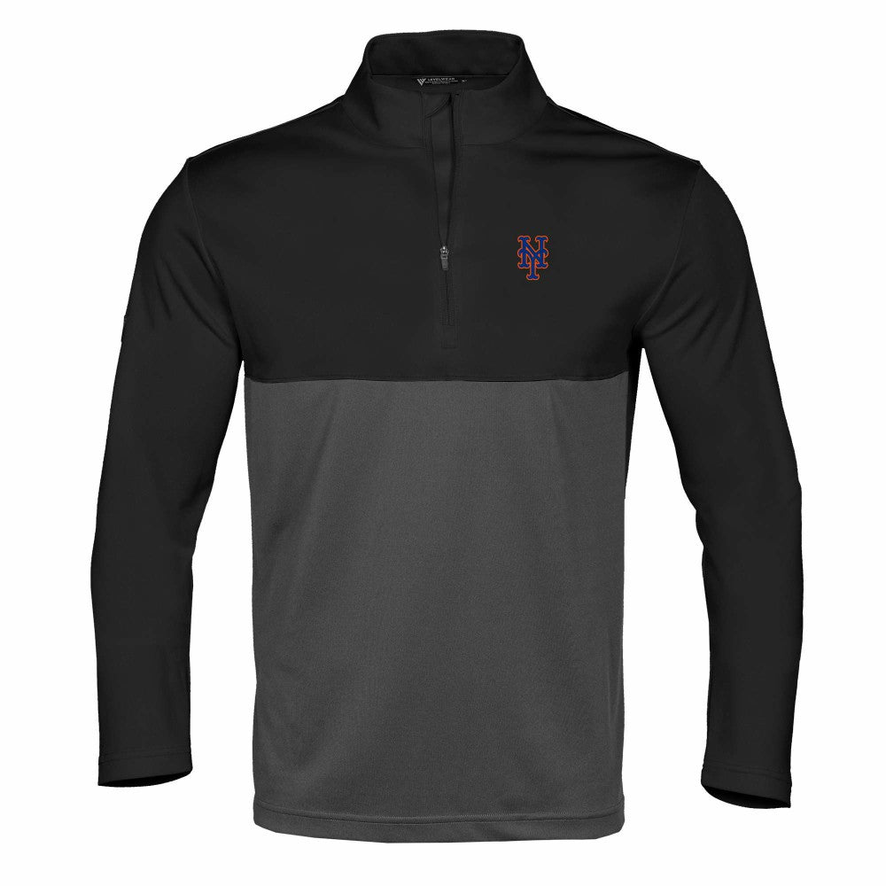 Black/Charcoal New York Mets Levelwear Pursue Insignia 2.0 Quarter-Zip Pullover Top