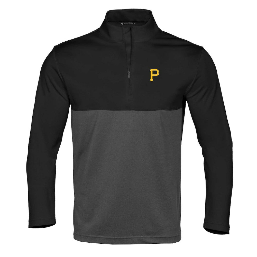 Black/Charcoal Pittsburgh Pirates Levelwear Pursue Insignia 2.0 Quarter-Zip Pullover Top